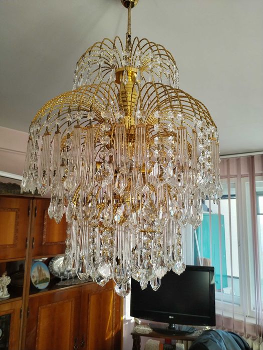 Candelabru vinted cu cristale