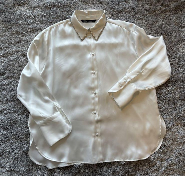 Дамска сатенирана риза Zara xs