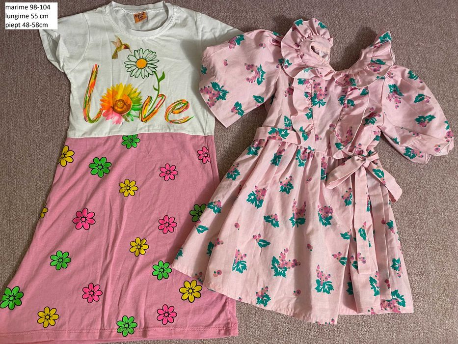 Rochie copii fete marime 98-104 ocazie craciun funda flori 3d