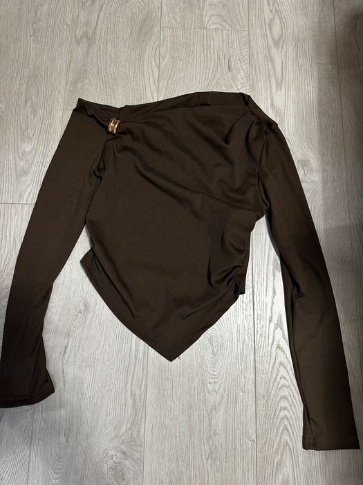 Дамски оребрен комплект блуза и панталон