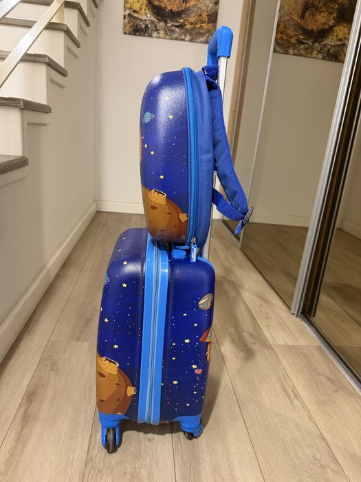 Set troller si rucsac de calatorie pentru copii