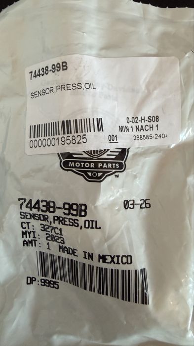 Senzor de presiune de ulei Harley Davidson 74438-99B Original