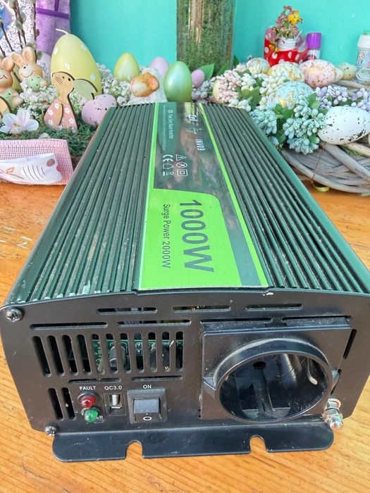 Invertor Green cell, 1000w unda sinusoidală pură , surge power 2000w, 12 v.