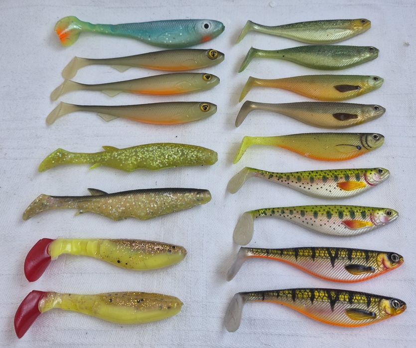 Lot 17 shad-uri Westin, Ecogear, Relax Kopyto, Fox Rage pemtru pescuitul şalăului si știucii.