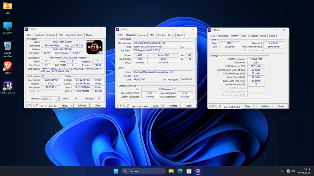 MSI B350m Bazooka + Ryzen 5 2600  + ID Cooling DK07A