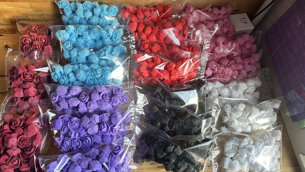 Декоративни рози 3,5 см / 7см фоам розички