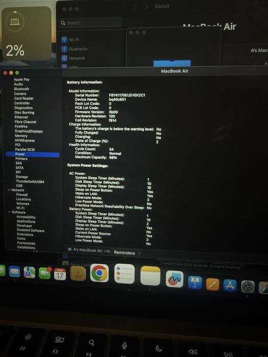 Macbook M2 air 8/256 98%  13.6 inch