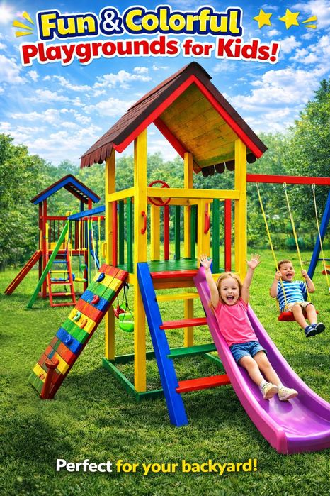 Spatiu/parc de joaca,căsuțe din lemn pentru copii,prețul începe de la