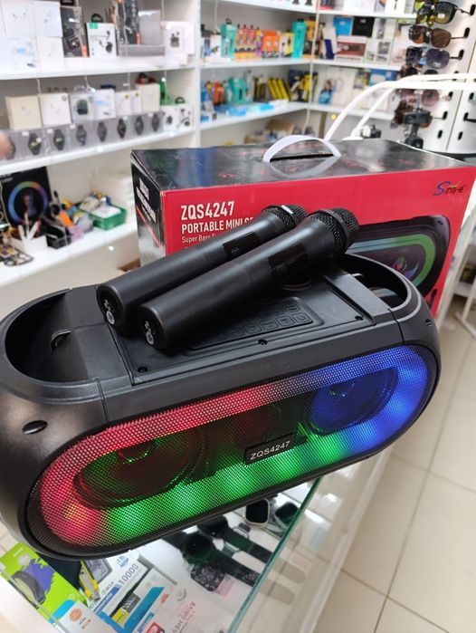 Музыкальная колонка 2 микрофона караоке