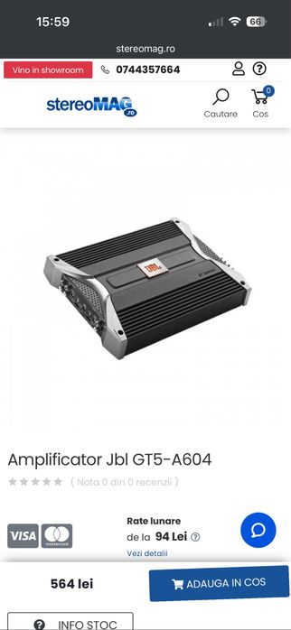 Amplificator/statie jbl gt5 a604 640w
