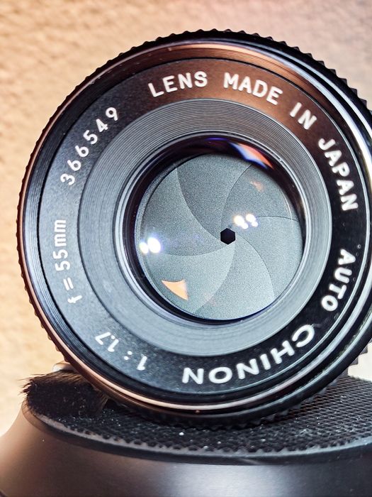 Obiectiv Chinon Auto 55mm f/1.7 M42 – stare excelentă, Made in Japan