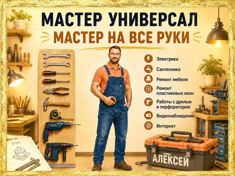 Мастер-универсал, муж на час, мастер на все руки, домашний мастер