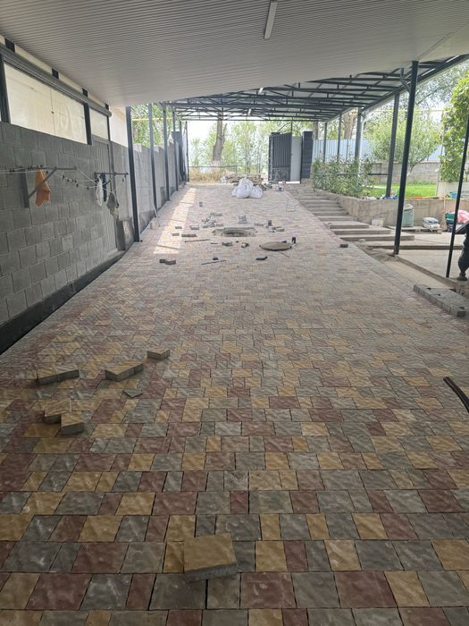 Укладка брусчатки,тротуарная плитка