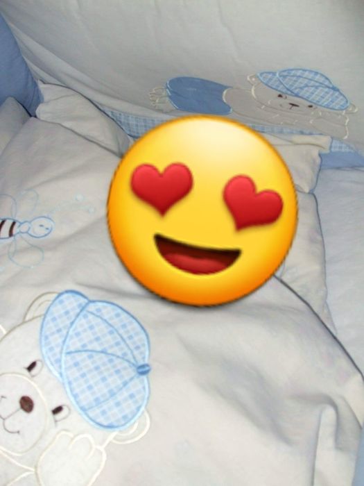 Set lenjerie pătuț cu baldachin