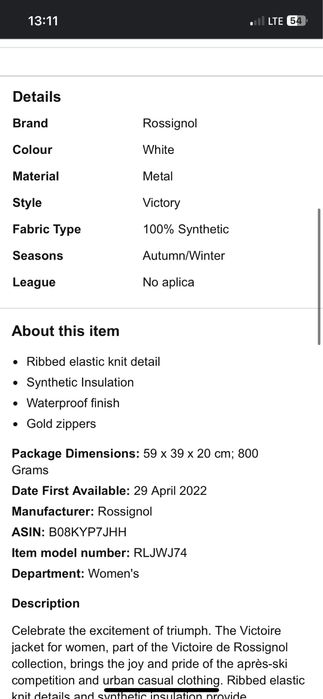 Geaca ROSSIGNOL !!! 100% Originala !!!