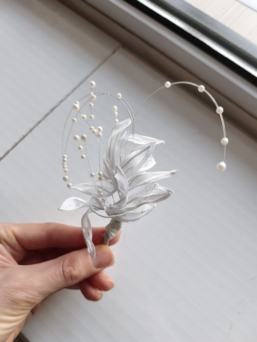 Свадебный венок бутоньерка