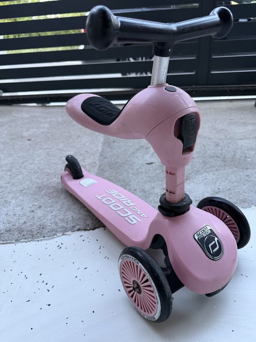 Trotinetă copii 2in1 premium Scoot & Ride HighwayKick 1 Rose