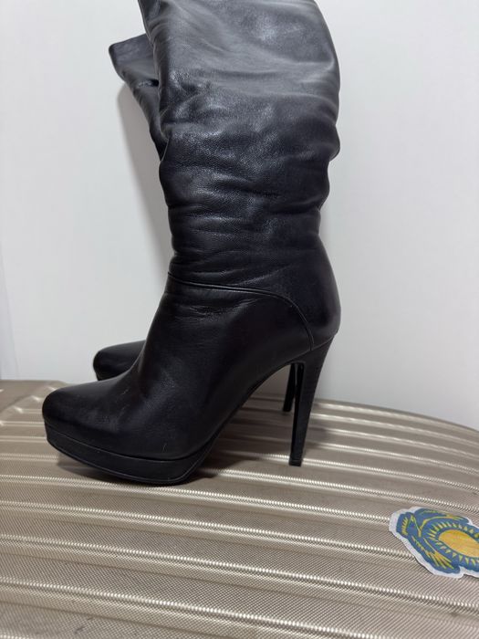 Зимние кожаные сапоги