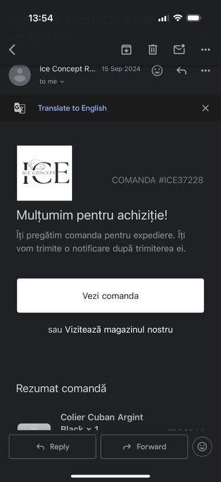 Colier Ice Concept Cuban Argint Black