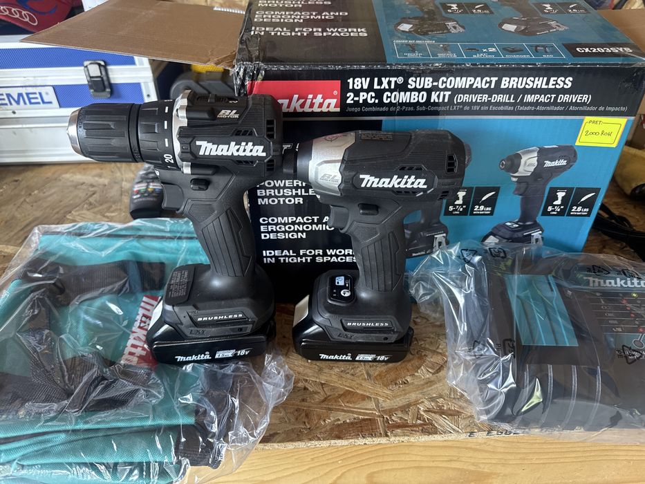 Set 2 scule Makita 18v brushless negre USA
