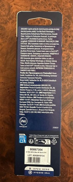 Set 6 Rezerve Oral-B iO Ultimate Clean - Noi, Sigilate, Negre