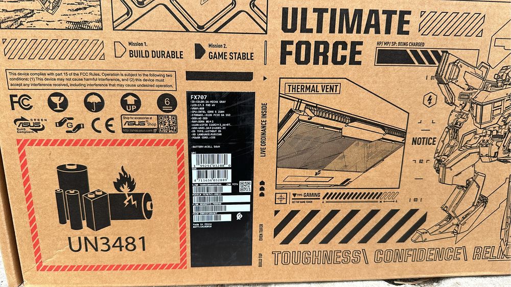 Ноутбук Asus TUF GAMING Model FX 707