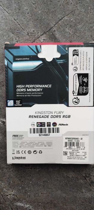 РАМ RAM 32GB 2 X 16 DDR5 6000 CL 32 Kingston Fury Renegade RGB Гаранци