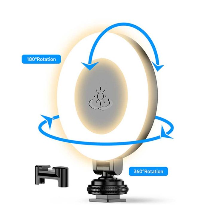 HSU D07 LED ринг лампа, 48 диода, 360° въртене, 3 режима