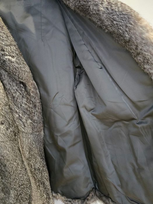 Палто от естествена кожа с косъм