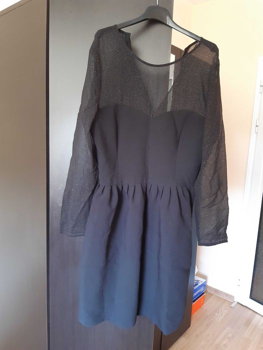 Официална черна дамска рокля Mango