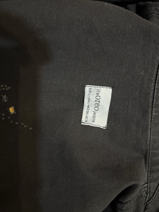 Jaketa blugi neagra cu imprimeu