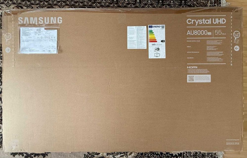 Samsung Crystal UHD 55AU8000, 138 cm - Pentru piese / Ecran defect, jumătate negru, jumătate normal, nu este spart