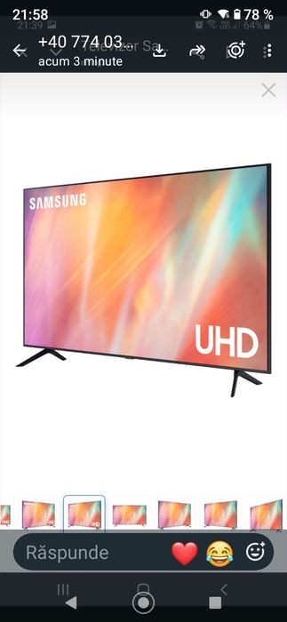Smart Tv 4K UHD Samsung 43AU 7172 DG 110