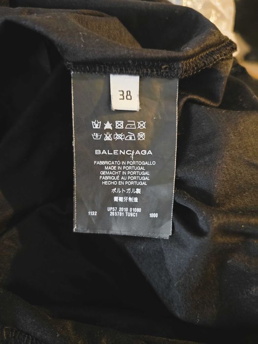 Tricou dama din bumbac imprimat negru Balenciaga