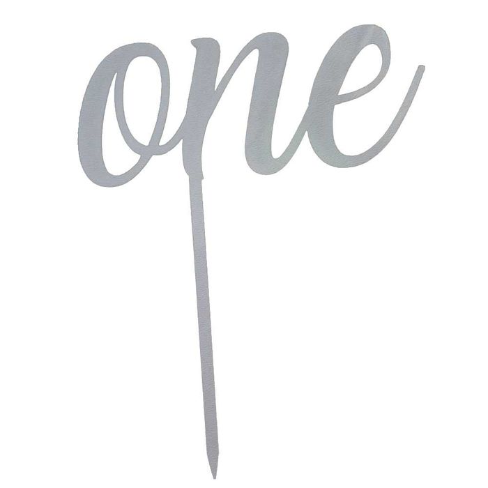 Toper tort aniversar „one” – din lemn HDF alb