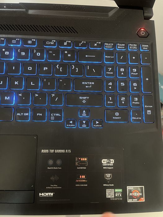 Laptop gaming ASUS TUF A15 16GB RAM RTX3050