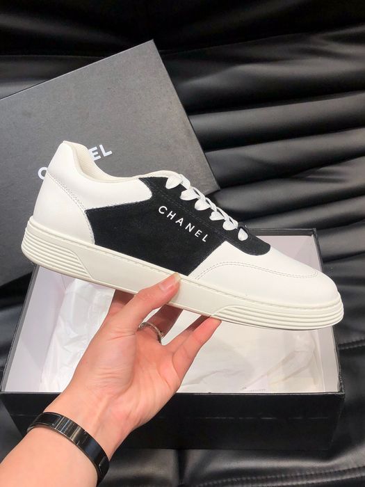 Adidasi Chanel CC Logo Low-Top Sneakers White/Black