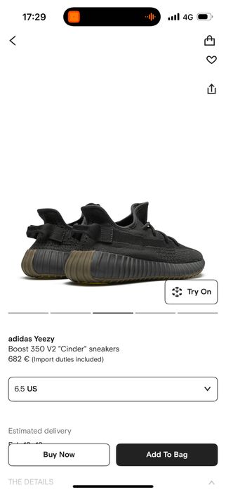 Маратонки adidas Yeezy 38,5