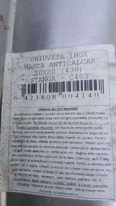 Chiuveta inox 50cm cu 80 cm