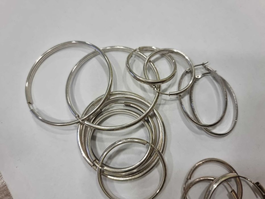 Сребърни обеци, хълки различни размери