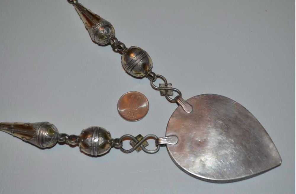 COLIER ARGINT 800 - PANDANTIV + LANT - Tribal Ethnic Afghan - Vintage!