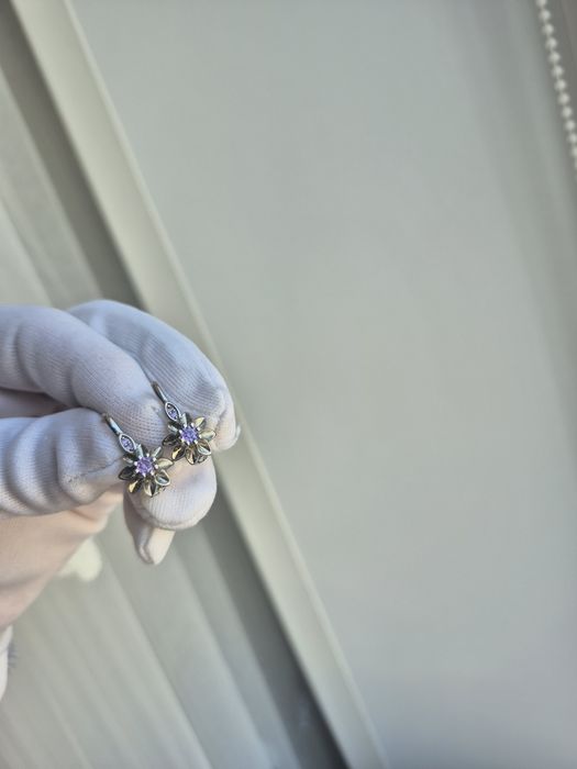 Серебро серьги и кольцо 925.