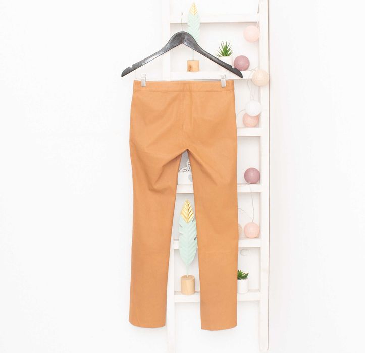 2nd Day Дамски кожен панталон светло кафяв тан естествена кожа 32 XXS