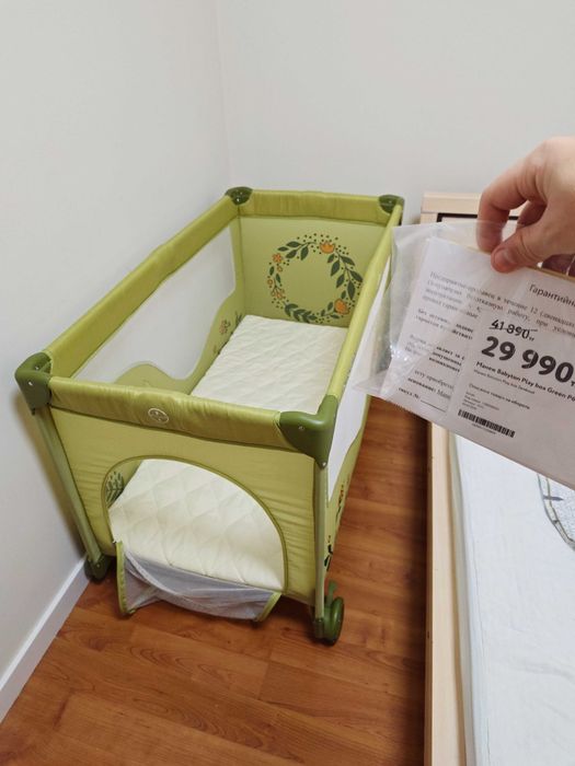 Кровать манеж детская с матрасом babyton