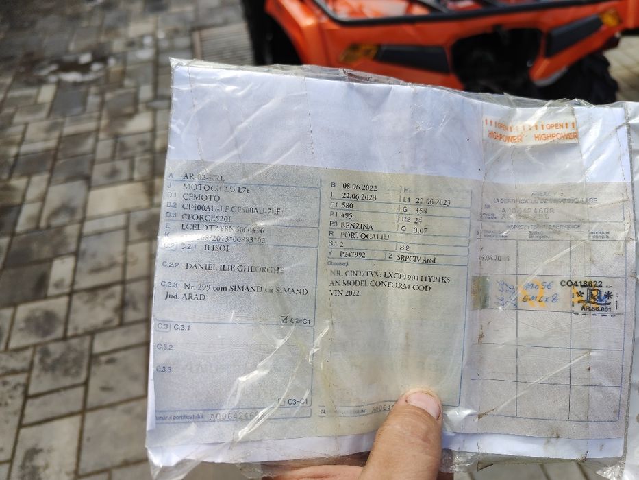 Atv CF Moto 520 L 2022 2000 km