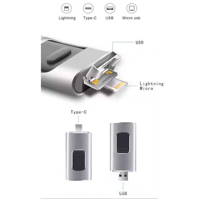 USB флашка 64 GB с 3 накрайника