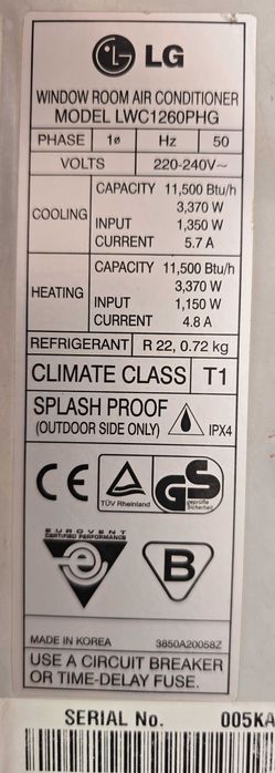 КЛИМАТИК инверторен LG LWC1260PHG - 11.5 Btu/h