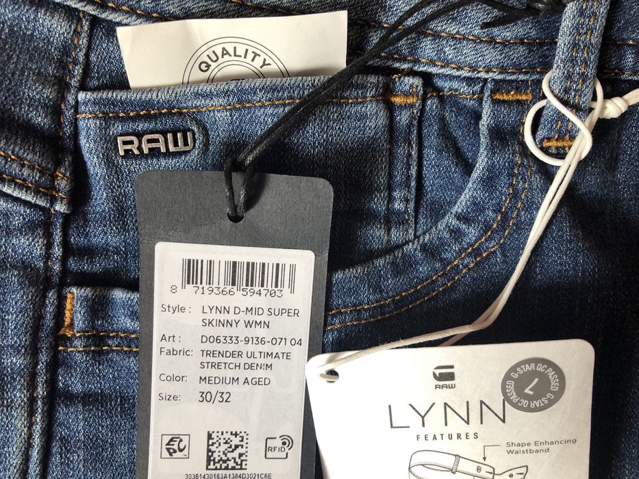 G-Star RAW Lynn D-Mid Waist Super Skinny Jeans дамски дънки 28-29