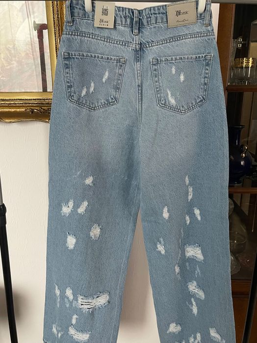 Дънки широк крачол и Пола/ Деним с двойна талия