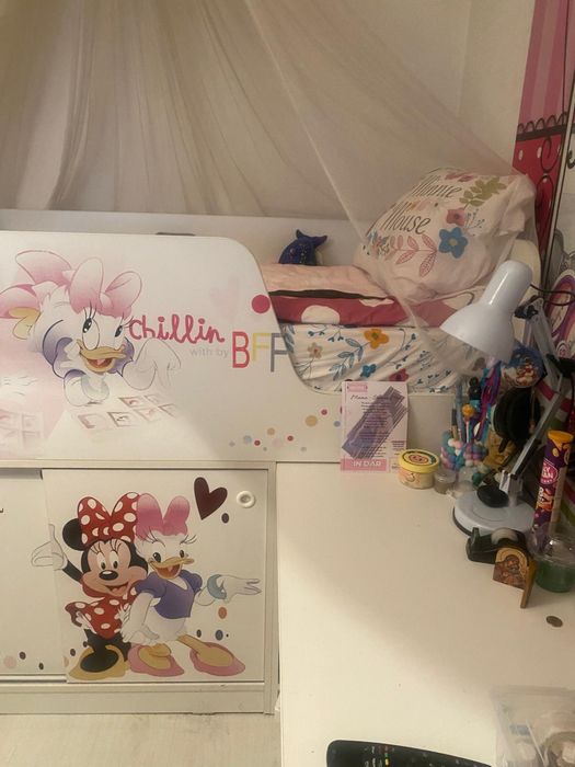 Pat copii cu birou Minnie